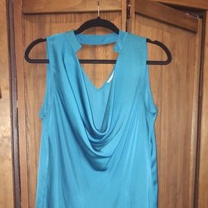 Halogen jewel tone blue silky top, size M